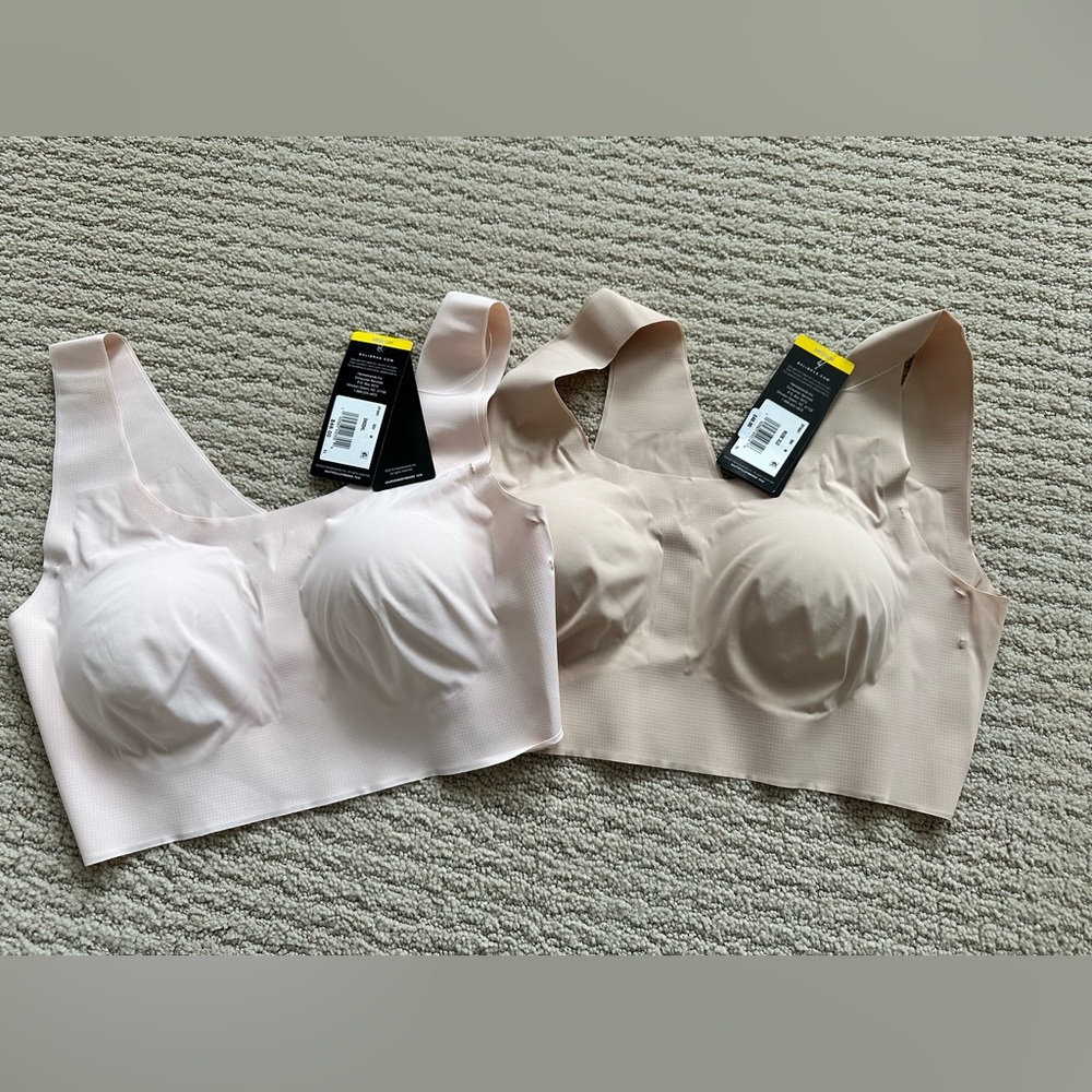 NWT Set of 2 Bali Wirefree Lined Comfort Bra Med Nude & Sandshell